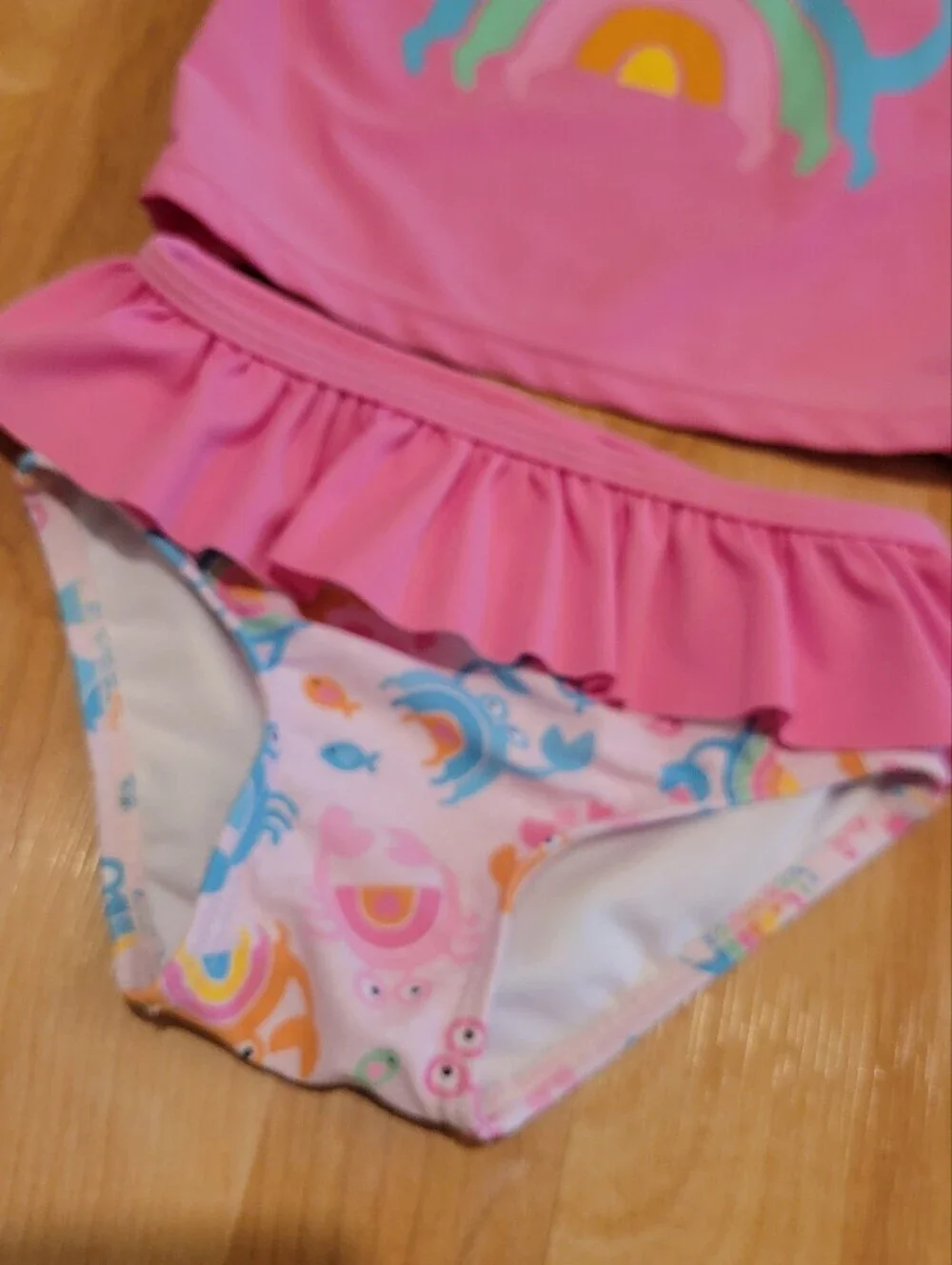 Sol Swim Toddler Pink Crab Rash Guard Swim Set Size 2T New